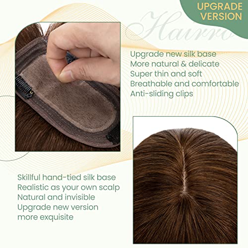 Clip in Hair Topper Human Hair with Silk Base Hairpiece - Image 62