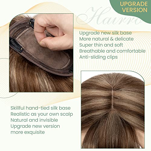 Clip in Hair Topper Human Hair with Silk Base Hairpiece - Image 67