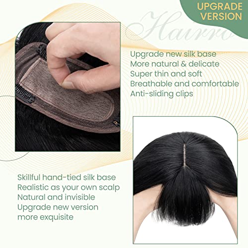 Clip in Hair Topper Human Hair with Silk Base Hairpiece - Image 75