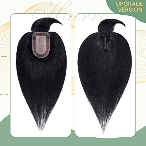 Clip in Hair Topper Human Hair with Silk Base Hairpiece - Image 76