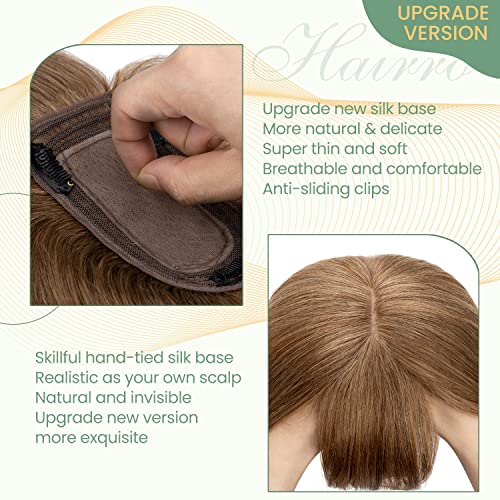 Clip in Hair Topper Human Hair with Silk Base Hairpiece - Image 81