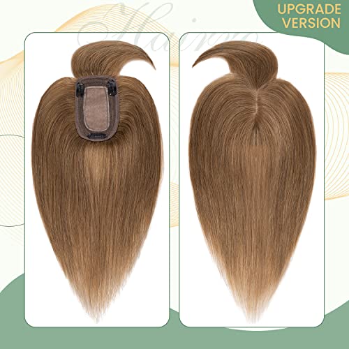 Clip in Hair Topper Human Hair with Silk Base Hairpiece - Image 83