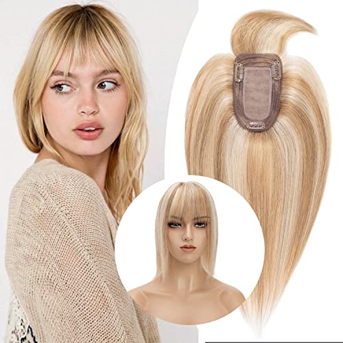 Clip in Hair Topper Human Hair with Silk Base Hairpiece - Image 84