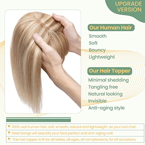 Clip in Hair Topper Human Hair with Silk Base Hairpiece - Image 87