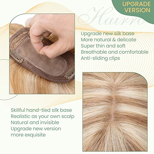 Clip in Hair Topper Human Hair with Silk Base Hairpiece - Image 88