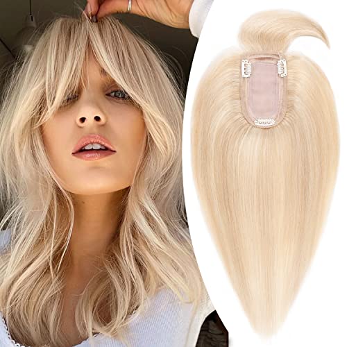 Clip in Hair Topper Human Hair with Silk Base Hairpiece - Image 91