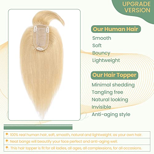 Clip in Hair Topper Human Hair with Silk Base Hairpiece - Image 99