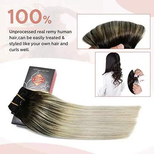 Clip In Human Hair Extensions Thicken Double Weft 9A Brazilian Hair 7pcs - Image 10