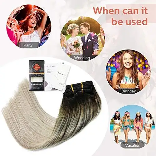 Clip In Human Hair Extensions Thicken Double Weft 9A Brazilian Hair 7pcs - Image 12