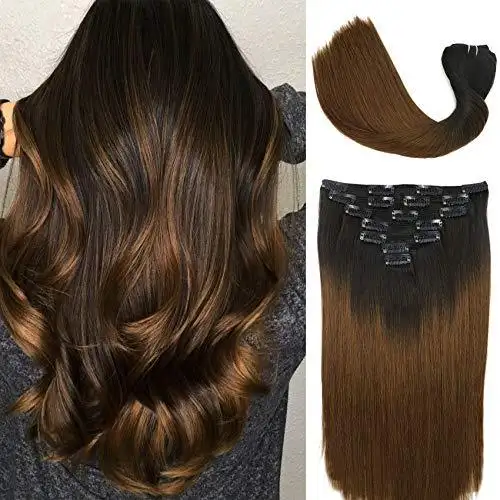 Clip In Human Hair Extensions Thicken Double Weft 9A Brazilian Hair 7pcs - Image 13