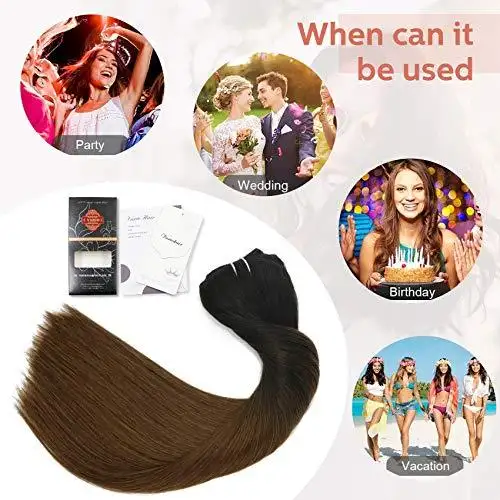 Clip In Human Hair Extensions Thicken Double Weft 9A Brazilian Hair 7pcs - Image 18