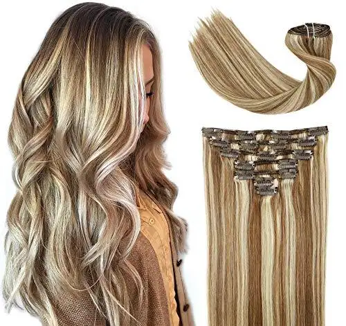 Clip In Human Hair Extensions Thicken Double Weft 9A Brazilian Hair 7pcs - Image 19