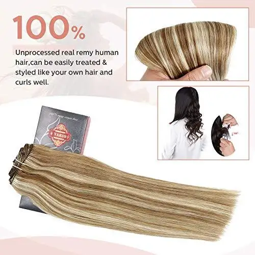 Clip In Human Hair Extensions Thicken Double Weft 9A Brazilian Hair 7pcs - Image 22