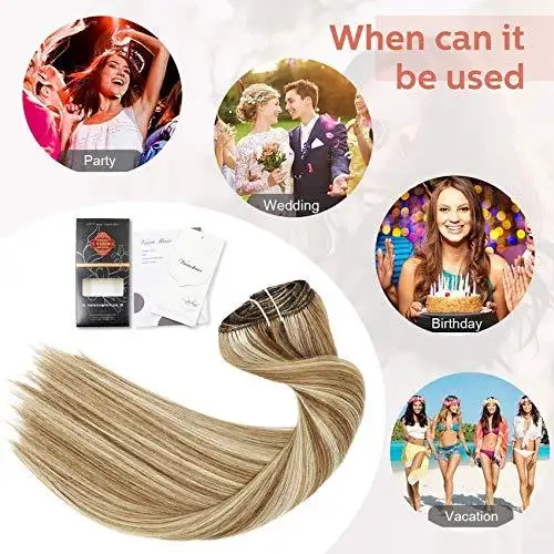 Clip In Human Hair Extensions Thicken Double Weft 9A Brazilian Hair 7pcs - Image 24