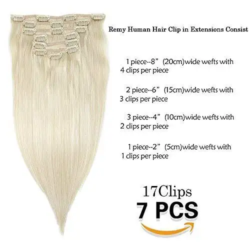 Clip In Human Hair Extensions Thicken Double Weft 9A Brazilian Hair 7pcs - Image 31