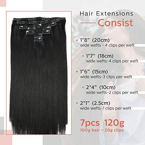 Clip In Human Hair Extensions Thicken Double Weft 9A Brazilian Hair 7pcs - Image 39
