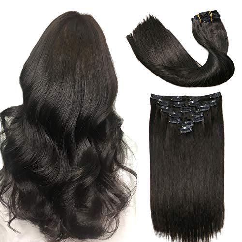 Clip In Human Hair Extensions Thicken Double Weft 9A Brazilian Hair 7pcs - Image 45