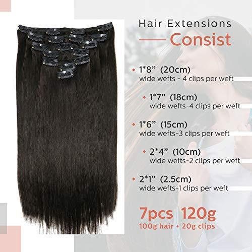 Clip In Human Hair Extensions Thicken Double Weft 9A Brazilian Hair 7pcs - Image 46