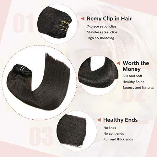 Clip In Human Hair Extensions Thicken Double Weft 9A Brazilian Hair 7pcs - Image 47