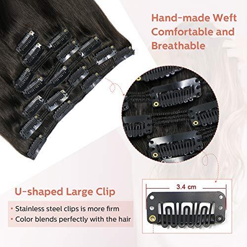Clip In Human Hair Extensions Thicken Double Weft 9A Brazilian Hair 7pcs - Image 49
