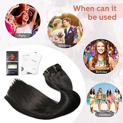 Clip In Human Hair Extensions Thicken Double Weft 9A Brazilian Hair 7pcs - Image 50