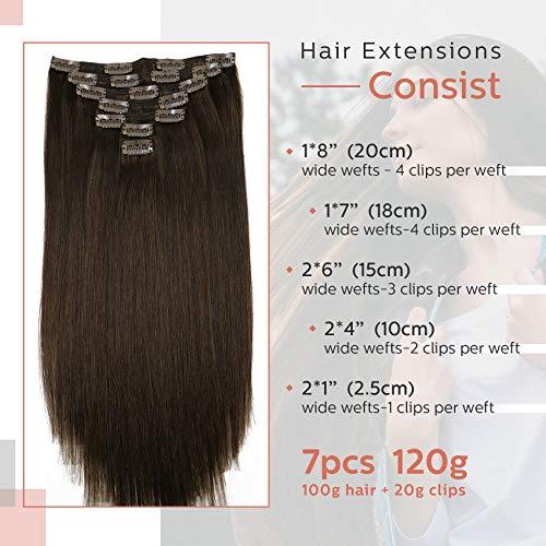 Clip In Human Hair Extensions Thicken Double Weft 9A Brazilian Hair 7pcs - Image 58