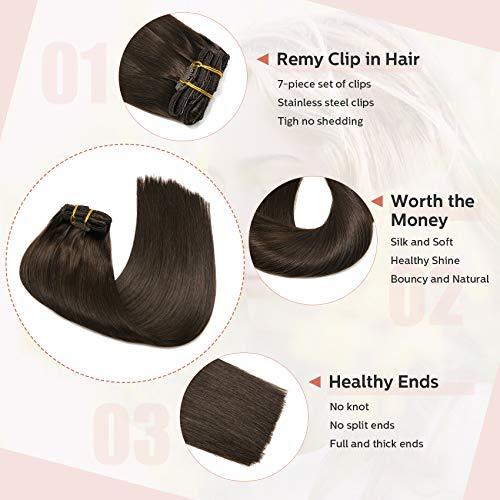 Clip In Human Hair Extensions Thicken Double Weft 9A Brazilian Hair 7pcs - Image 59