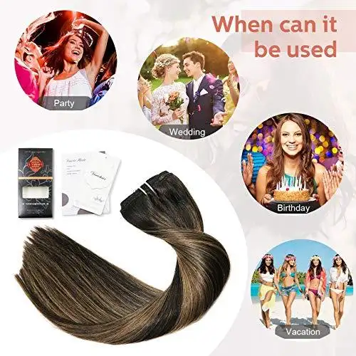 Clip In Human Hair Extensions Thicken Double Weft 9A Brazilian Hair 7pcs - Image 6