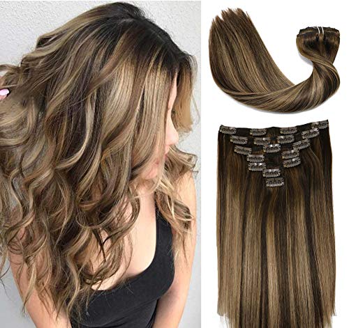 Clip In Human Hair Extensions Thicken Double Weft 9A Brazilian Hair 7pcs - Image 70