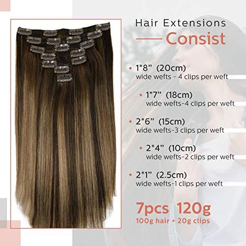 Clip In Human Hair Extensions Thicken Double Weft 9A Brazilian Hair 7pcs - Image 71