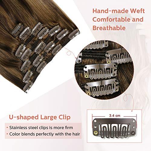 Clip In Human Hair Extensions Thicken Double Weft 9A Brazilian Hair 7pcs - Image 74