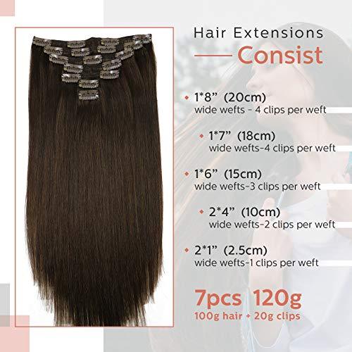 Clip In Human Hair Extensions Thicken Double Weft 9A Brazilian Hair 7pcs - Image 76