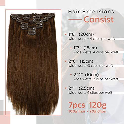Clip In Human Hair Extensions Thicken Double Weft 9A Brazilian Hair 7pcs - Image 78