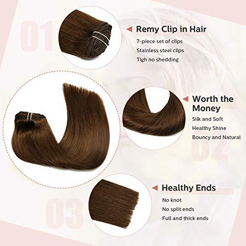 Clip In Human Hair Extensions Thicken Double Weft 9A Brazilian Hair 7pcs - Image 79