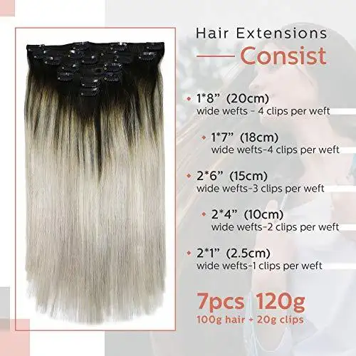 Clip In Human Hair Extensions Thicken Double Weft 9A Brazilian Hair 7pcs - Image 8