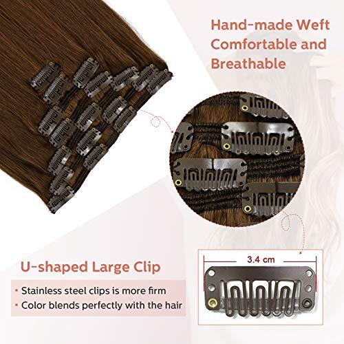 Clip In Human Hair Extensions Thicken Double Weft 9A Brazilian Hair 7pcs - Image 81