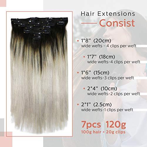 Clip In Human Hair Extensions Thicken Double Weft 9A Brazilian Hair 7pcs - Image 83