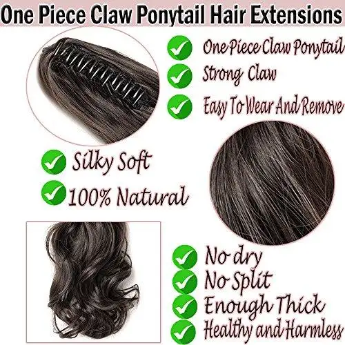 Clip in Jaw Ponytail Hairpiece Hair Extension - Image 12