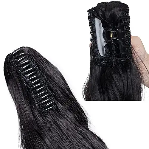 Clip in Jaw Ponytail Hairpiece Hair Extension - Image 14