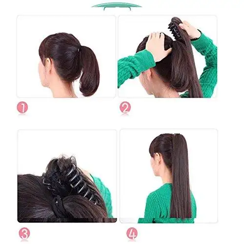Clip in Jaw Ponytail Hairpiece Hair Extension - Image 22