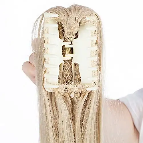 Clip in Jaw Ponytail Hairpiece Hair Extension - Image 27