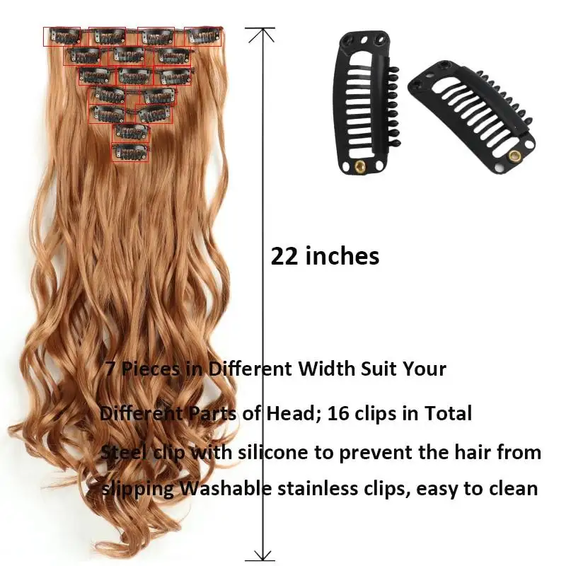 Clip-on Hair Extensions 6pc Set - Image 2