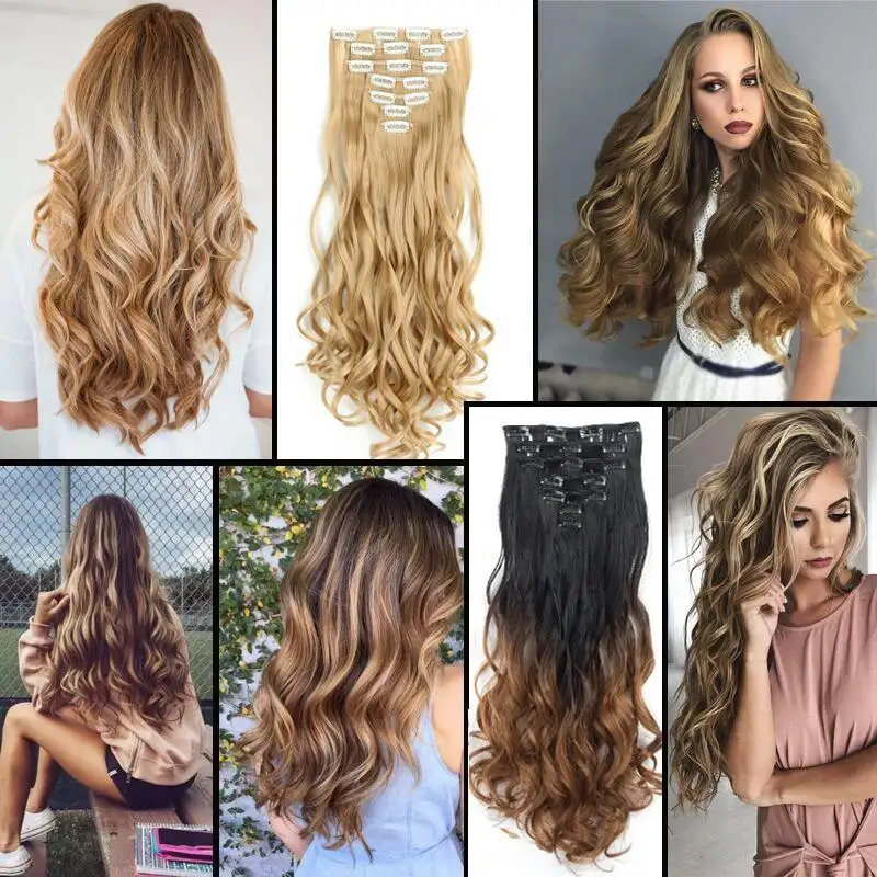 Clip-on Hair Extensions 6pc Set - Image 5