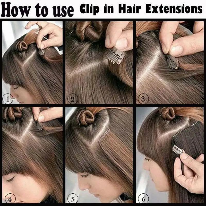 Clip-on Hair Extensions 6pc Set - Image 6
