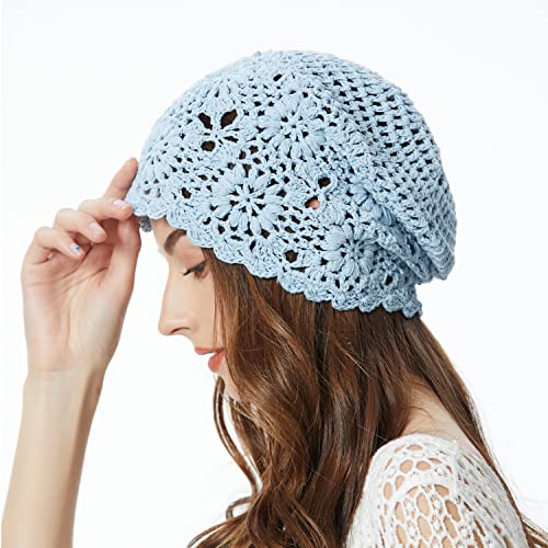 Cotton Crochet Slouchy Beanie Hat - Image 123
