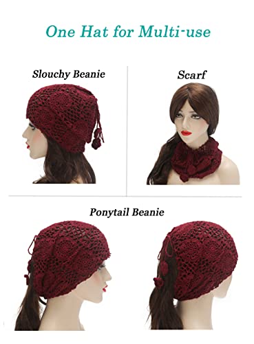 Cotton Crochet Slouchy Beanie Hat - Image 80