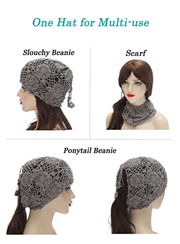 Cotton Crochet Slouchy Beanie Hat - Image 87