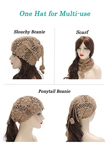 Cotton Crochet Slouchy Beanie Hat - Image 94