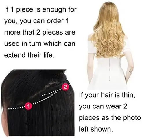 Curly 20 " Clip on Hair Extension Piece - Image 3
