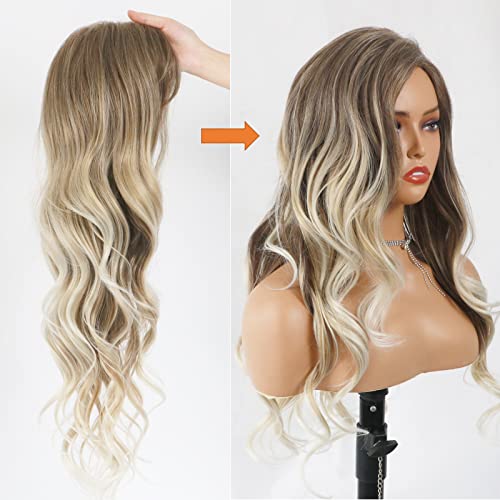 Curly blonde brown reverse ombre wig - Image 10